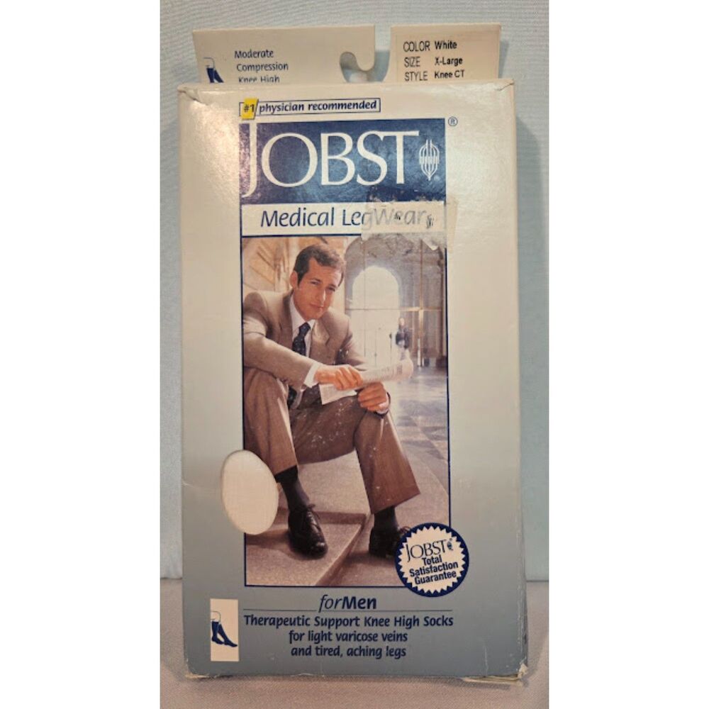 JOBST Knee High Compression Stockings 15–20 mmHg White XL